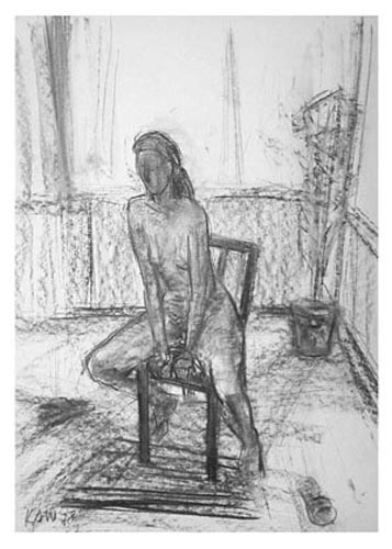 figur im raum, kohle